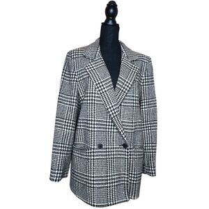 JH COLLECTIBLES B & W Houndstooth Wool Jacket Size 14